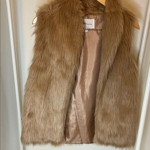 Faux Fur Vest in Tan